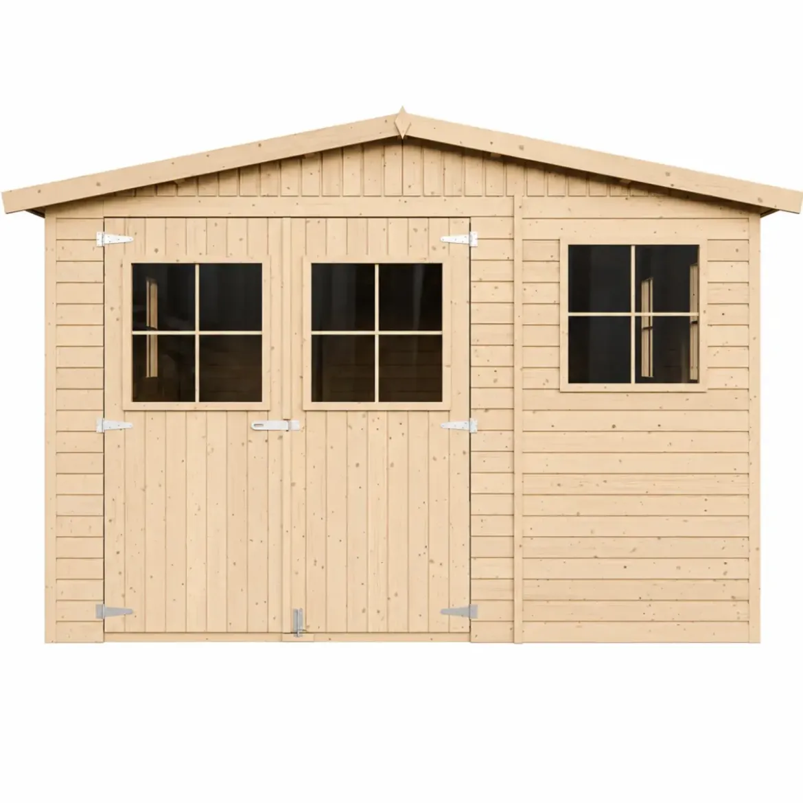 Casetta da Giardino 3x5 m Legno 17 mm Pavimento Porte Finestre 15 m2