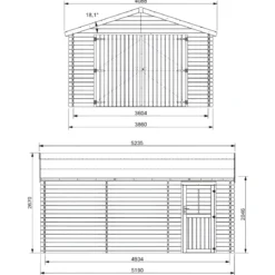 Casetta Garage Box in Legno Abete 34mm da Giardino 4x5 Porta Doppia