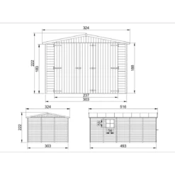 Casetta Garage in Legno 3x5 mt a Pannelli Box Parcheggio Auto Carport