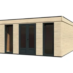 Casetta in Legno Abitabile 5x5 metri Parete Isolanti Porta Finestra da Giardino