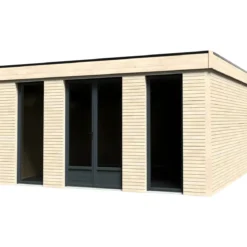 Casetta in Legno Abitabile 5x5 metri Parete Isolanti Porta Finestra da Giardino