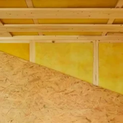 Casetta in Legno Abitabile 3.6x3 mt Parete Isolanti Porta Finestra da Giardino