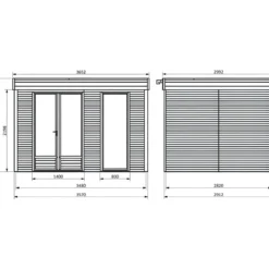 Casetta in Legno Abitabile 3.6x3 mt Parete Isolanti Porta Finestra da Giardino