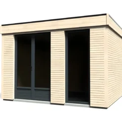 Casetta in Legno Abitabile 3.6x3 mt Parete Isolanti Porta Finestra da Giardino