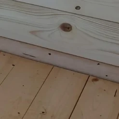 Casetta in Legno Addossata 218x130 cm con Porta Doppia e Pavimento