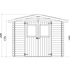 Casetta in Legno Block House 249x249 cm Porta Finestrata da Giardino