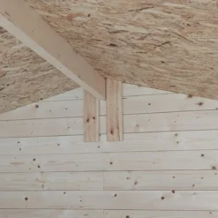 Casetta in Legno Block House 249x249 cm Porta Finestrata da Giardino