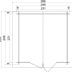 Casetta in Legno Block House 249x249 cm Impermeabile da Giardino
