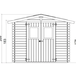 Casetta in Legno Block House 249x249 cm Impermeabile da Giardino