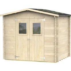 Casetta in Legno Blockhouse 2.5x2 19 mm con Pavimento Ricovero Attrezzi Giardino