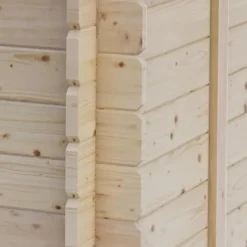 Casetta in Legno con Pavimento 3x3 m Block House Doopia Porta Finestra