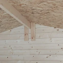 Casetta in Legno con Pavimento 3x3 m Block House Doopia Porta Finestra