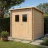 Casetta in Legno da Giardino Block House 2x2 m Doppia Porta Finestrata