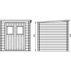 Casetta in Legno da Giardino Block House 2x2 m Doppia Porta Finestrata