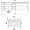 Casetta in Legno da Giardino 632×298 cm Doppia Porta a Vetri Portico