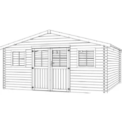 Casetta in Legno da Giardino 34mm 5x5 per Attrezzi Doppia Porta Finestre