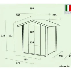 Casetta in Legno da Giardino per Rimessa Attrezzi 178x273x226 cm