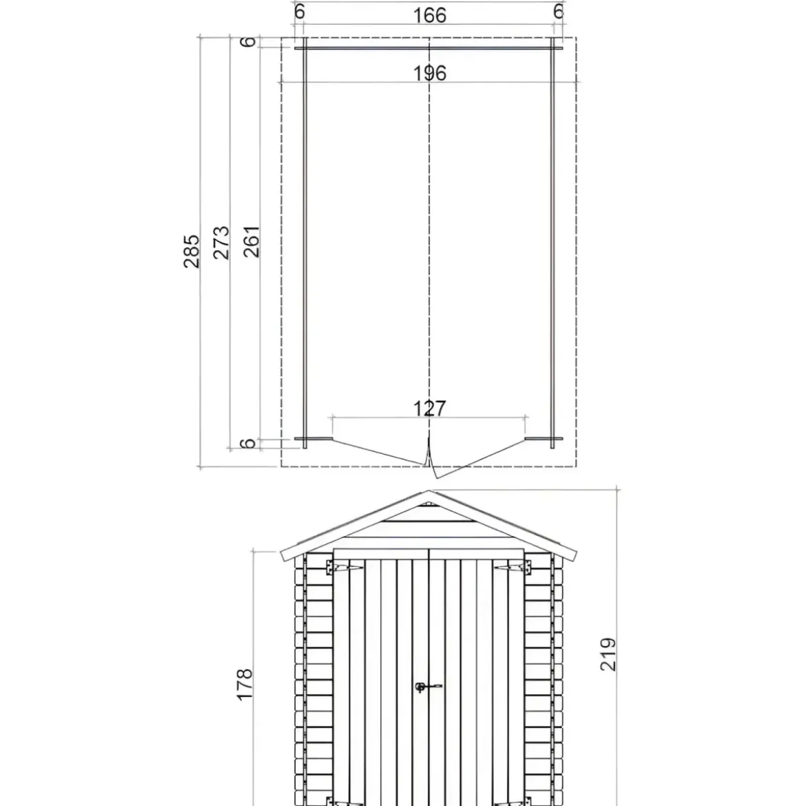 Casetta in Legno da Giardino per Rimessa Attrezzi 178x273x226 cm