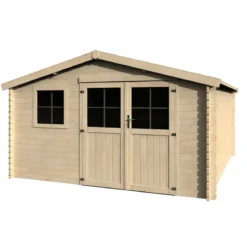 Casetta in Legno da Giardino 4x3 per Attrezzi Doppia Porta Block-House
