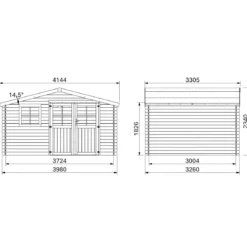 Casetta in Legno da Giardino 4x3 per Attrezzi Doppia Porta Block-House