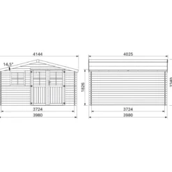 Casetta in Legno da Giardino 4x4 per Attrezzi Doppia Porta Block-House