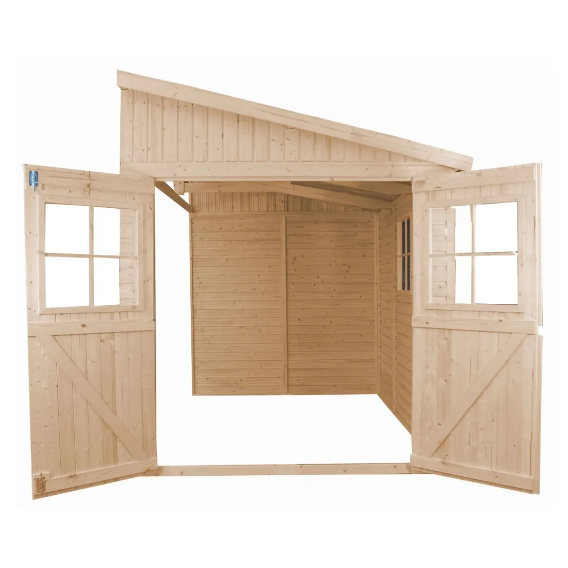 Casetta in Legno da Giardino 3x2 Addossata 3 Pareti a Pannelli 17 mm