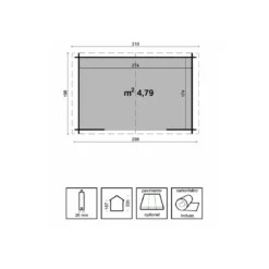 Casetta in Legno da Giardino 3x2 Blockhouse 28 mm Rimessa per Attrezzi