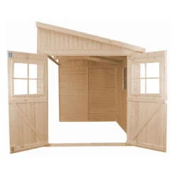 Casetta in Legno da Giardino 3x2 Addossata 3 Pareti con Pavimento