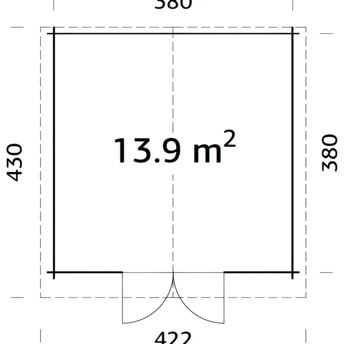 Casetta in Legno da Giardino 4x4 Blockhouse 34 mm Porta Doppia Vetrata