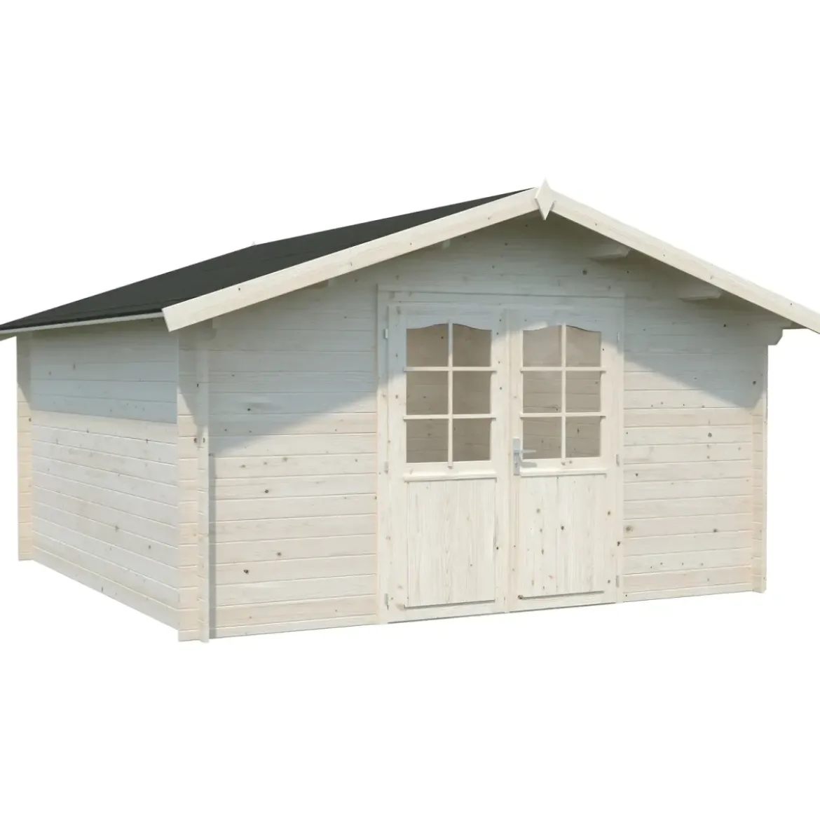 Casetta in Legno da Giardino 4x4 Blockhouse 34 mm Porta Doppia Vetrata