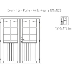 Casetta in Legno da Giardino 4x4 Blockhouse 34 mm Porta Doppia Vetrata