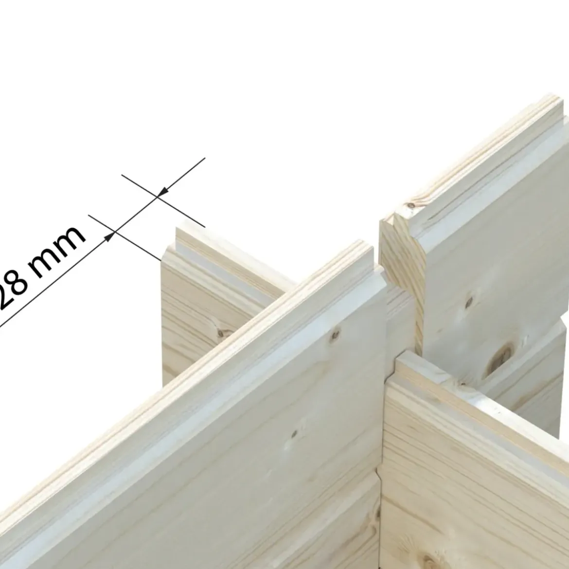 Casetta in Legno da Giardino 250x250 cm Blockhouse 28 mm Doppia Porta