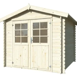 Casetta in Legno da Giardino 250x250 cm Blockhouse 28 mm Doppia Porta