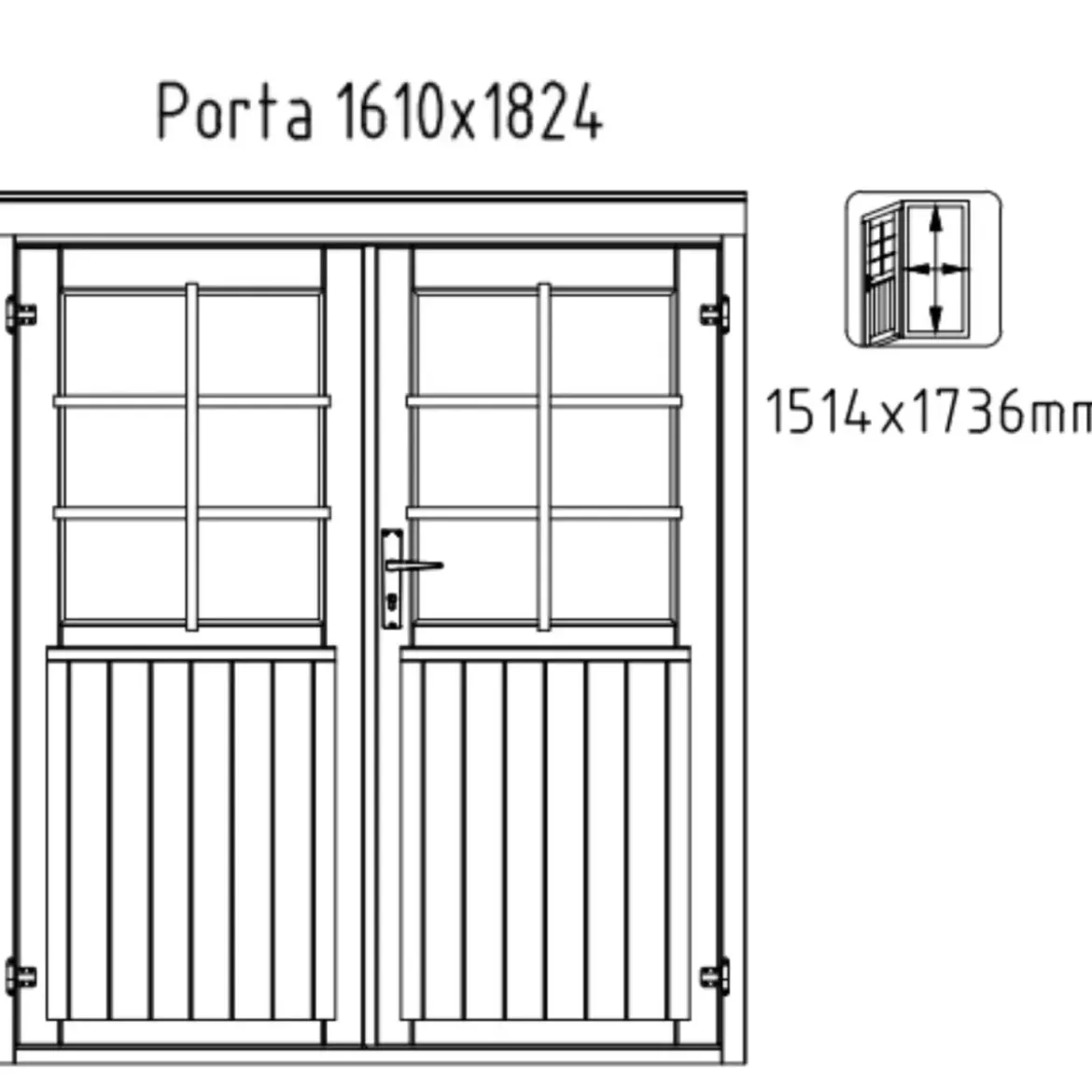 Casetta in Legno da Giardino 250x250 cm Blockhouse 28 mm Doppia Porta