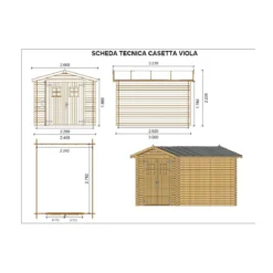 Casetta in Legno da Giardino 2.5x3 m 19mm Box per Attrezzi