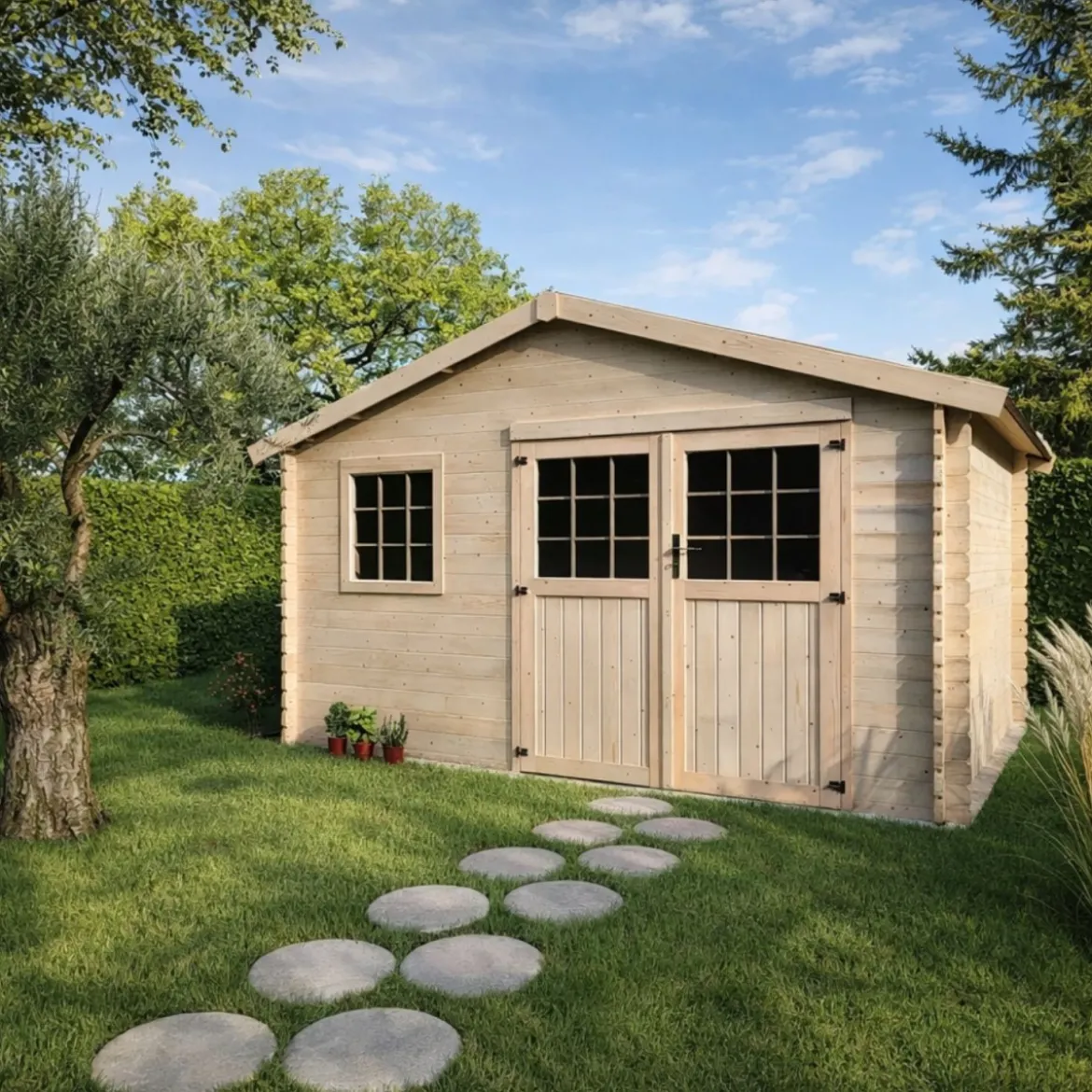 Casetta in Legno di Abete 4x3 con Doppia Porta