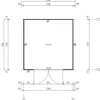 Casetta in Legno Grezzo 28 mm 276x282 Blockhouse Porta Doppia Vetrata