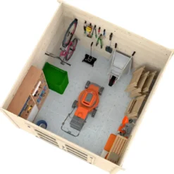 Casetta in Legno Grezzo 28 mm 276x282 Blockhouse Porta Doppia Vetrata