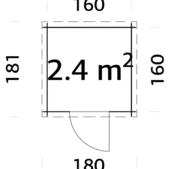 Casetta in Legno Grezzo 19 mm 176x176 cm Blockhouse Tetto in Perline