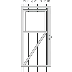 Casetta in Legno Grezzo 19 mm 176x176 cm Blockhouse Tetto in Perline