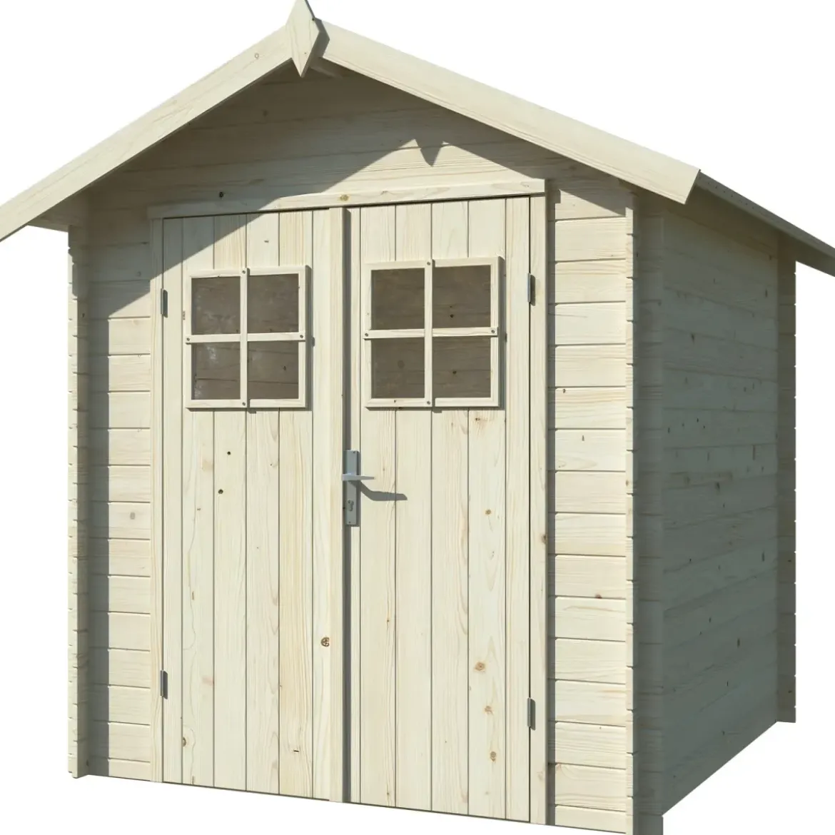 Casetta in Legno Grezzo 19 mm 200x200 cm Blockhouse Porta Doppia