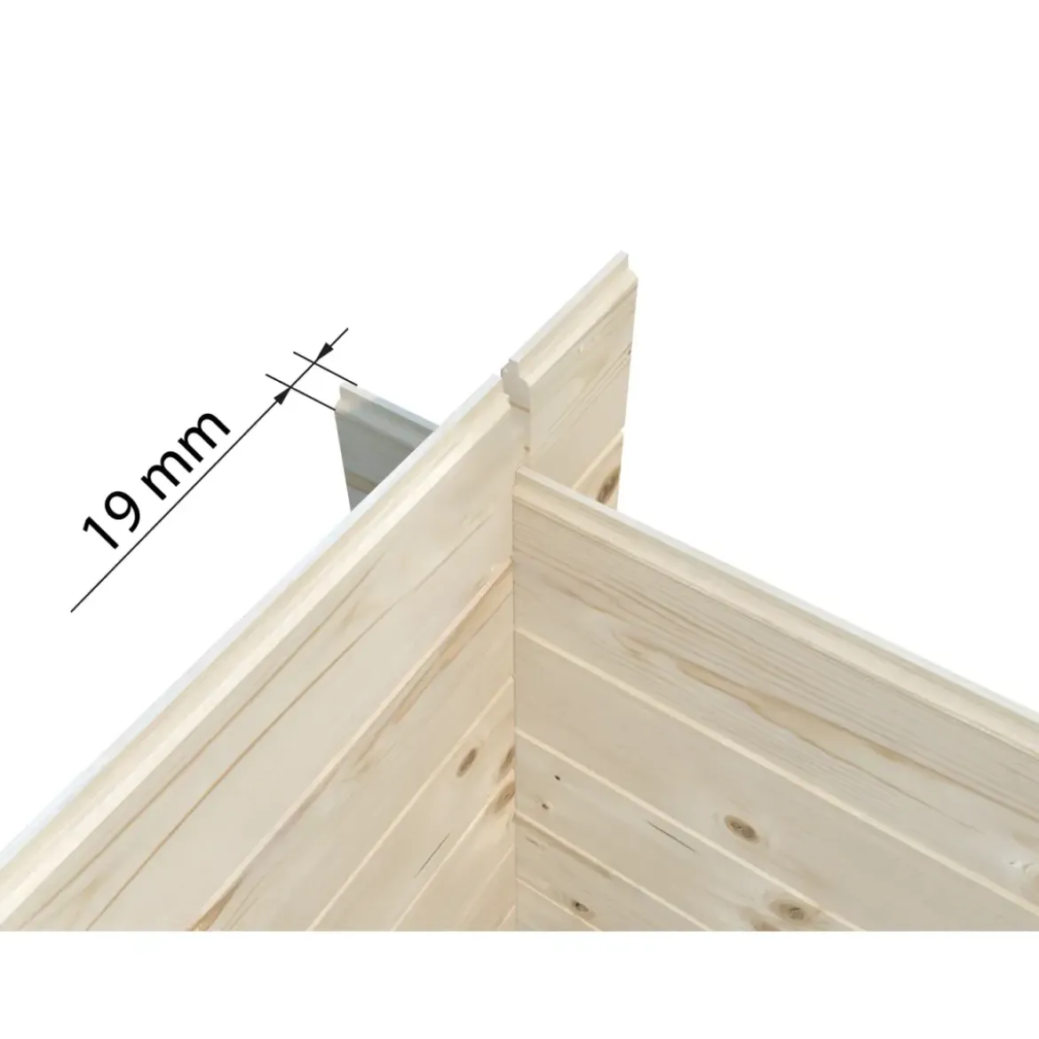 Casetta in Legno Grezzo 19 mm 200x200 cm Blockhouse Porta Doppia