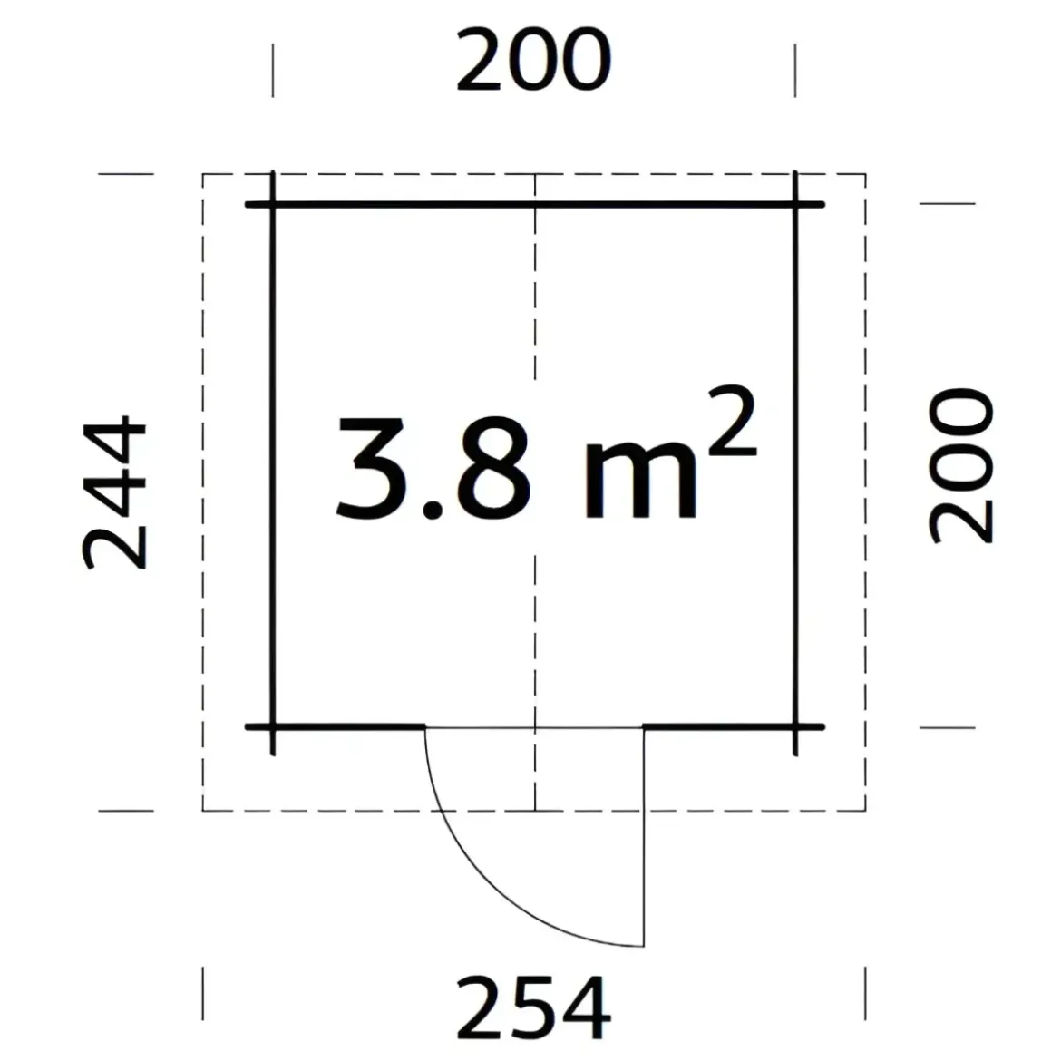 Casetta in Legno Grezzo 28 mm 218x218 cm Blockhouse con Pavimento