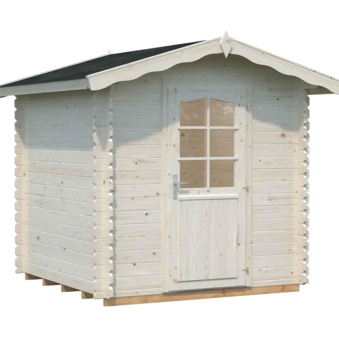 Casetta in Legno Grezzo 28 mm 218x218 cm Blockhouse con Pavimento