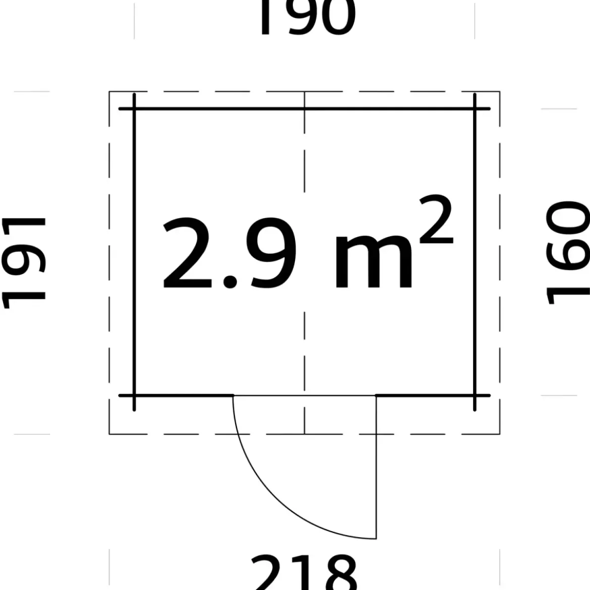 Casetta in Legno Impregnato 19 mm 206x176 cm Blockhouse Porta Vetrata