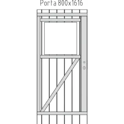 Casetta in Legno Impregnato 19 mm 206x176 cm Blockhouse Porta Vetrata
