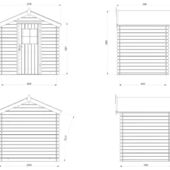 Casetta in Legno Impregnato 19 mm 206x176 cm Blockhouse Porta Vetrata