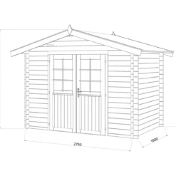 Casetta in Legno Impregnato 28 mm 296x200cm Blockhouse Doppia Porta
