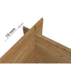 Casetta in Legno Impregnato 176x176 Blockhouse 19 mm Porta Finestrata