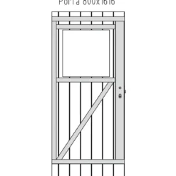 Casetta in Legno Impregnato 176x176 Blockhouse 19 mm Porta Finestrata